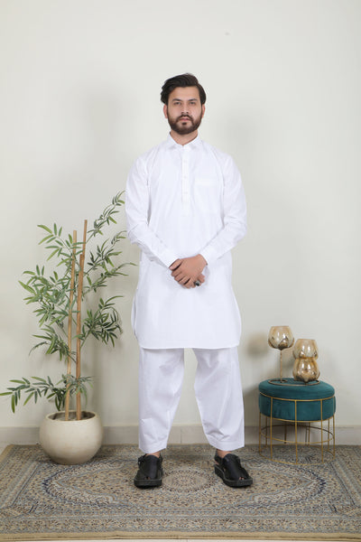 Mens Pathani Suits | White - Almas Lifestyle