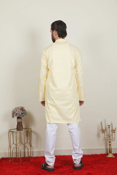 Shahi Kurta | Light Yellow - Almas Lifestyle
