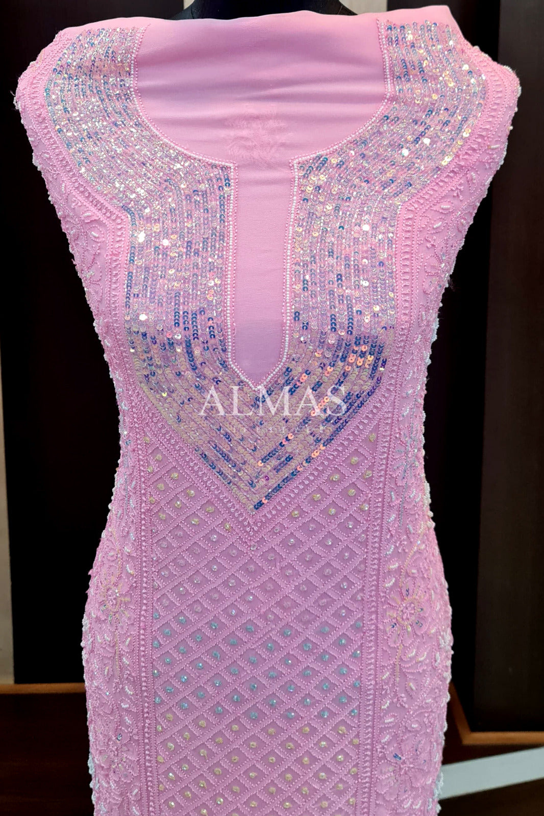 Alara Chikankari Viscose Unstitched Straight Kurta & Dupatta Set