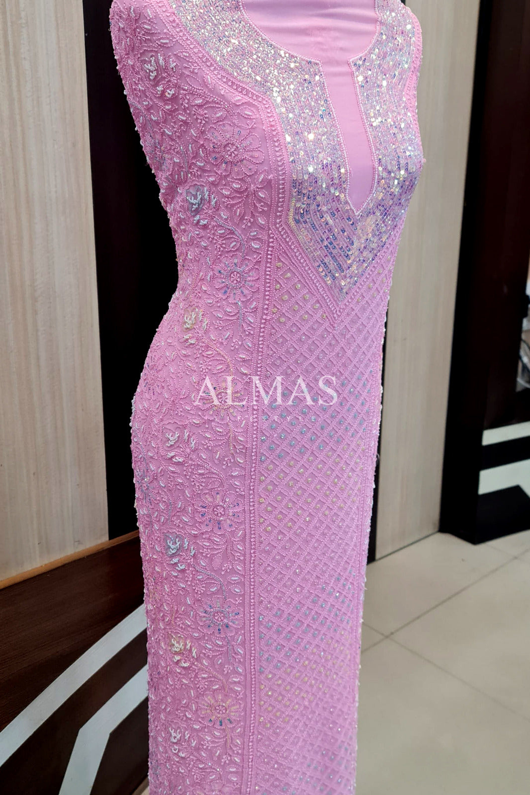 Alara Chikankari Viscose Unstitched Straight Kurta & Dupatta Set