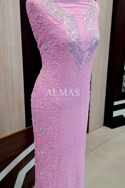 Alara Chikankari Viscose Unstitched Straight Kurta & Dupatta Set