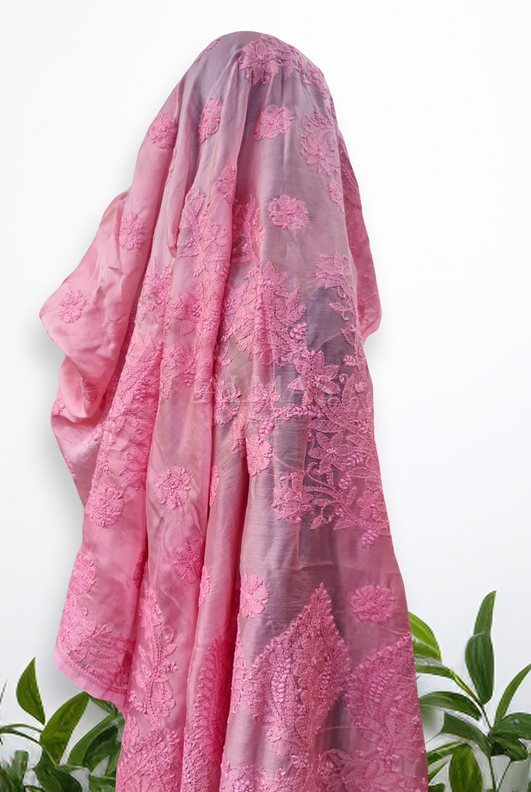 Soft Chanderi Chikankari Saree