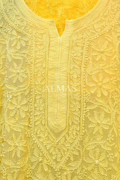 Alora Lucknowi Chikankari Viscose Kurti & Pant Set With Inner & Dupatta
